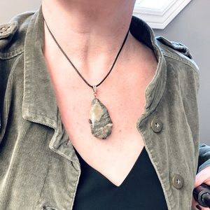 Rock and rope necklace